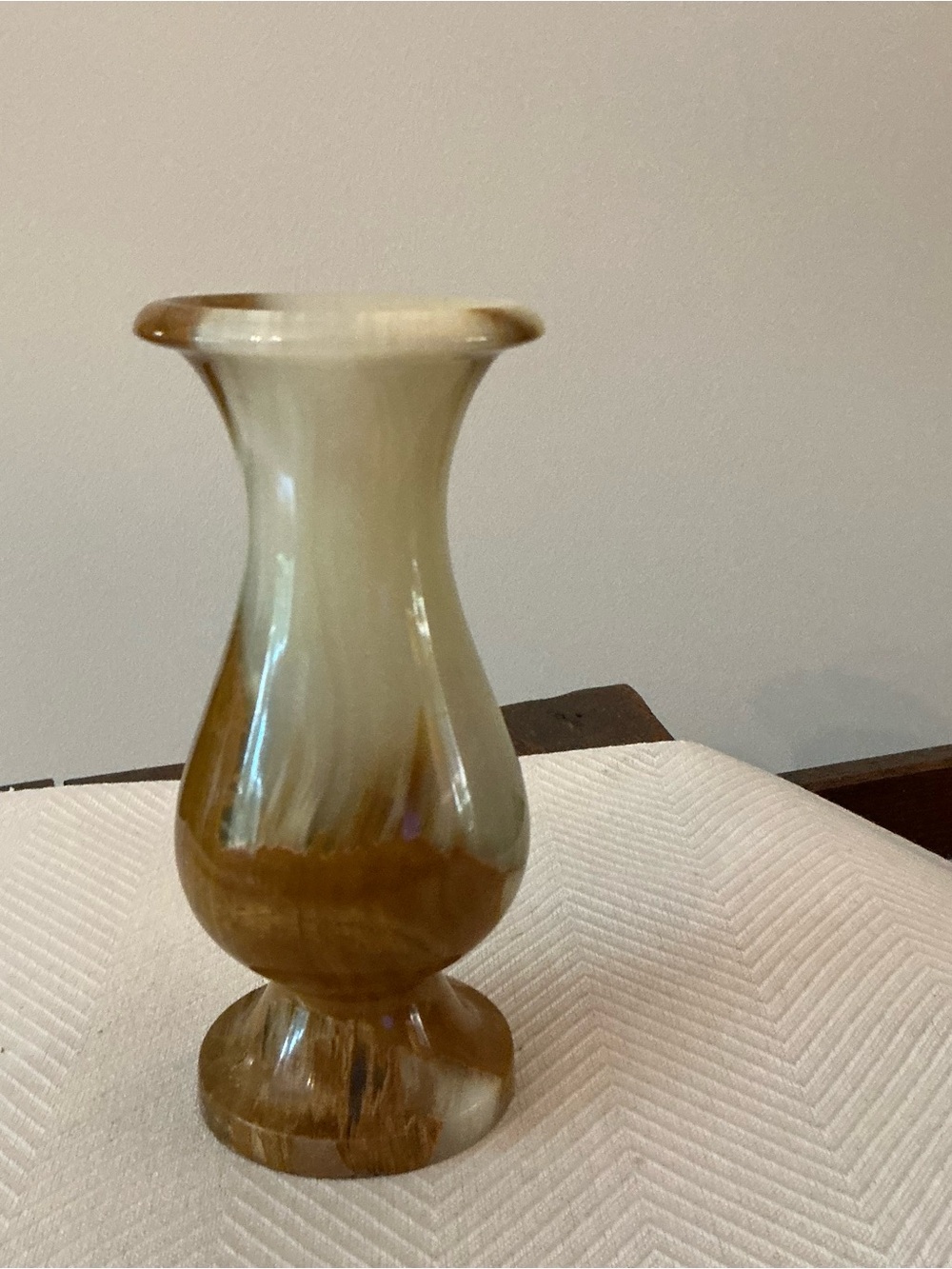 Onyx Vase from Ephesus, Turkey in Cream and Brown